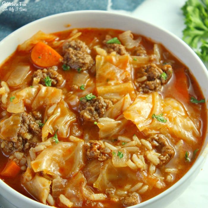 bowl of cabbage roll soup