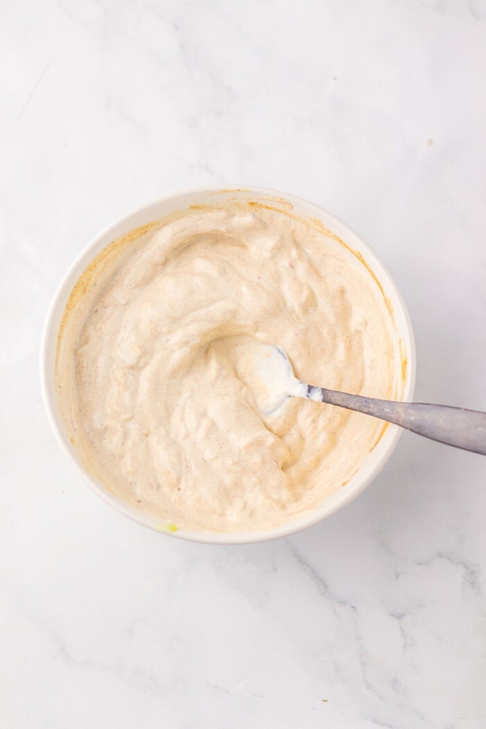 Yogurt dip in a bowl