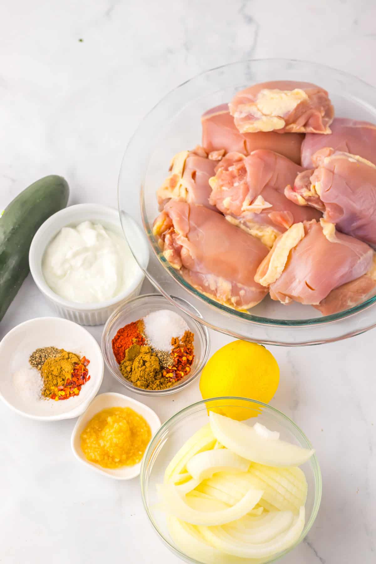 Ingredients needed to make chicken shawarma