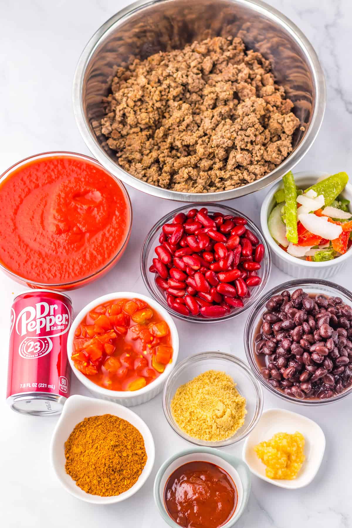ingredients needed to make Dr. Pepper Chili