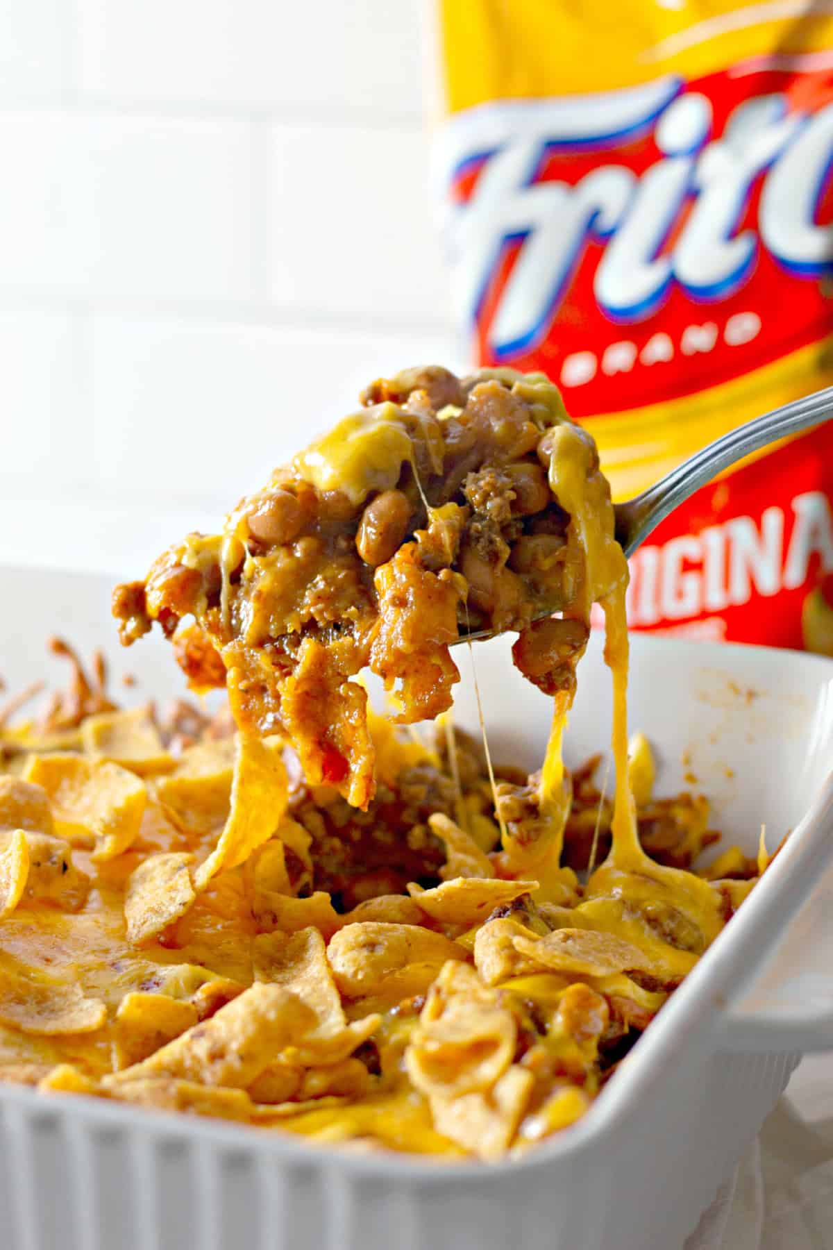 Frito Pie with a spoon