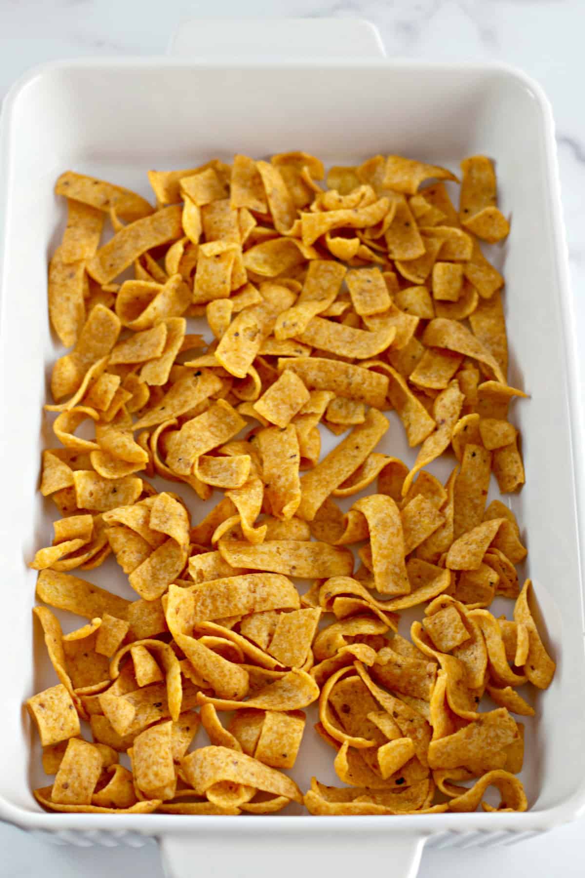 frito chips in a baking dish