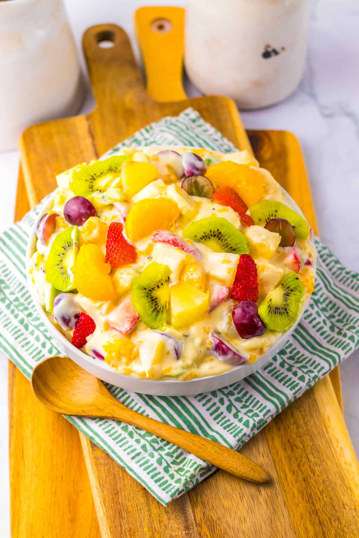 A bowl of Hawaiian cheesecake salad