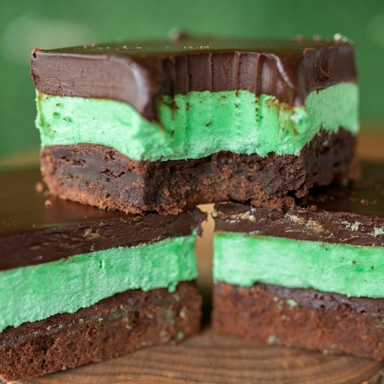 Mint Chocolate Brownies Close-up