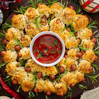 Pigs in a Blanket Wreath feature