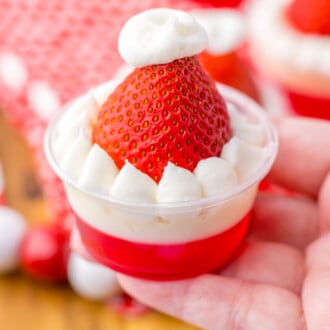 Santa Hat Jello Shots feature