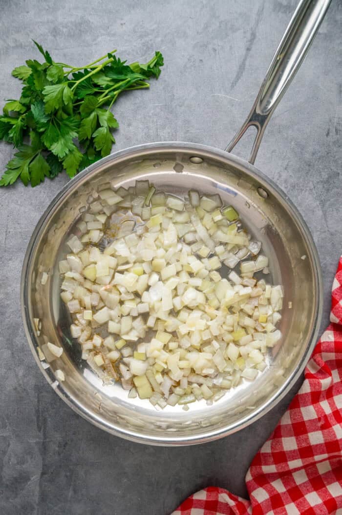 Onions in a frying pan